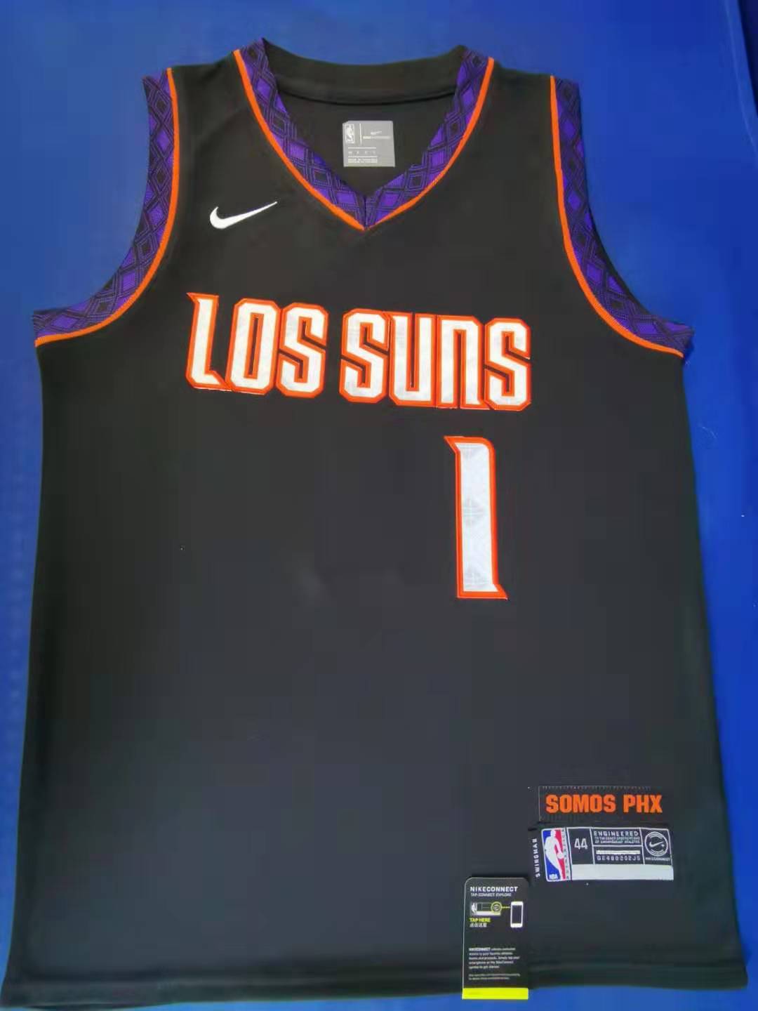 2020 Men Phoenix Suns 1 Booker black Game Nike NBA City Edition Jerseys